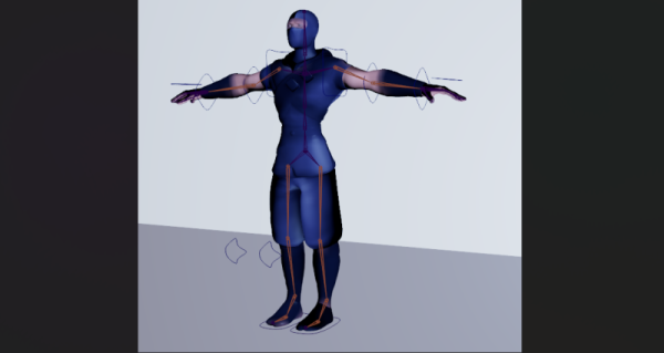 3D Rigging for Character with IK/FK controls & weight painting in Autodesk Maya.